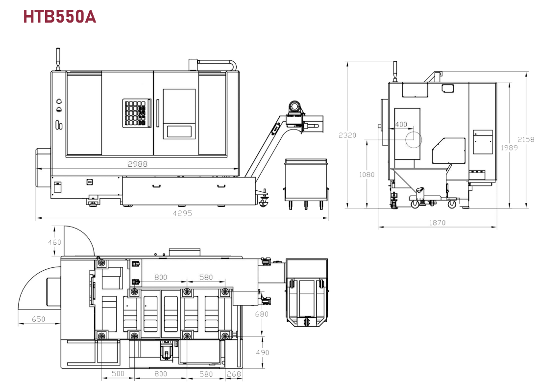 HTB550A سرير مائل مخرطة مخرطة CNC تخطيط 1020