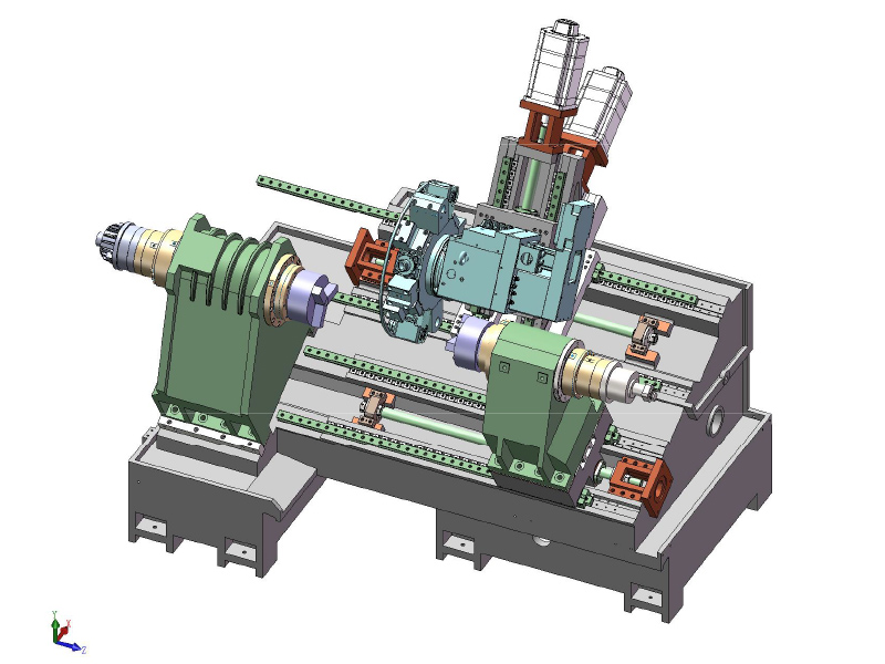 G500 مخرطة CNC المغزل المزدوج