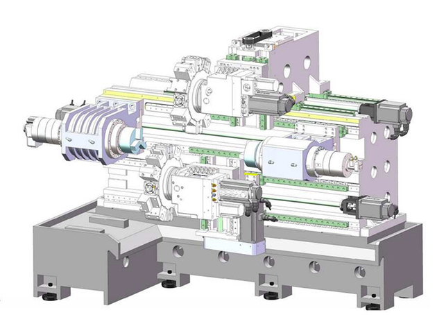 GS42 مغزل مزدوج ومخرطة CNC المغزل المزدوج