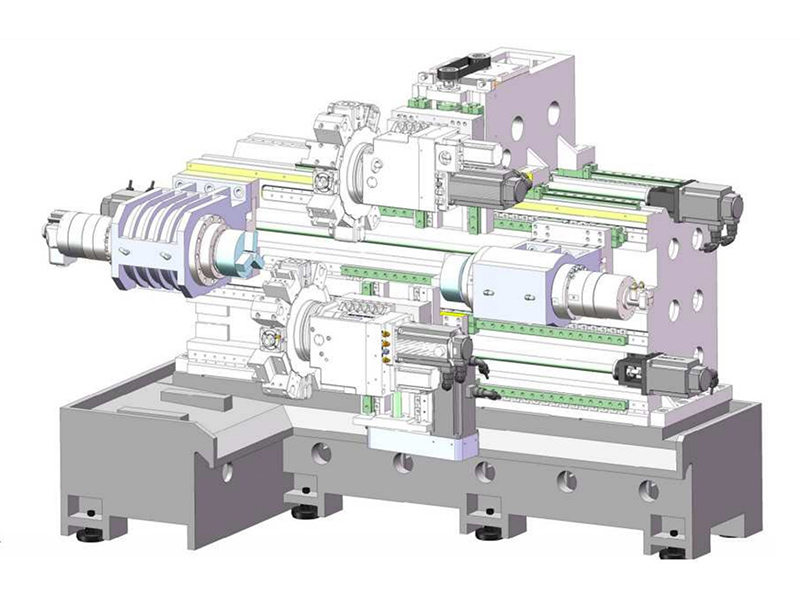 GS42 مغزل مزدوج ومخرطة CNC المغزل المزدوج